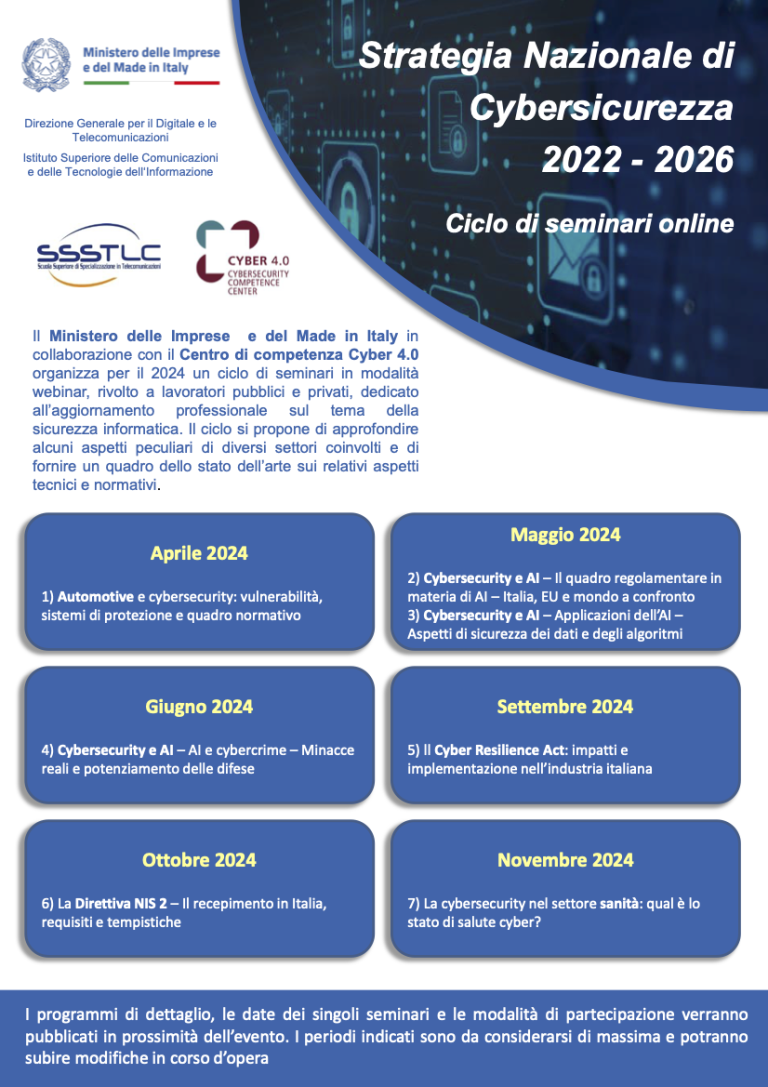 Ciclo di Seminari – Strategia Nazionale di Cybersicurezza 2022-2026