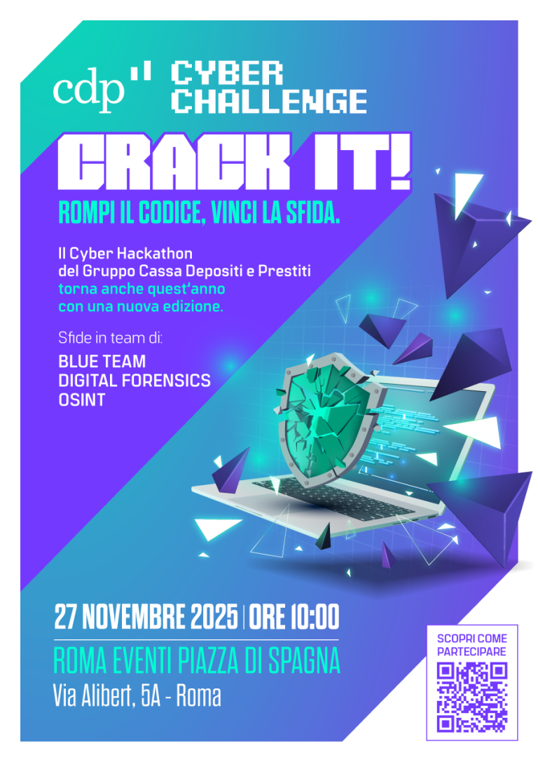 La CDP Cyber Challenge 2025 è ufficialmente aperta!